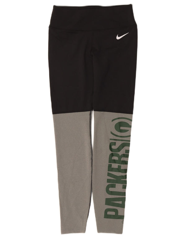 Leggings NIKE Green Bay Packers da donna UK 12 Medium Black Colourblock
