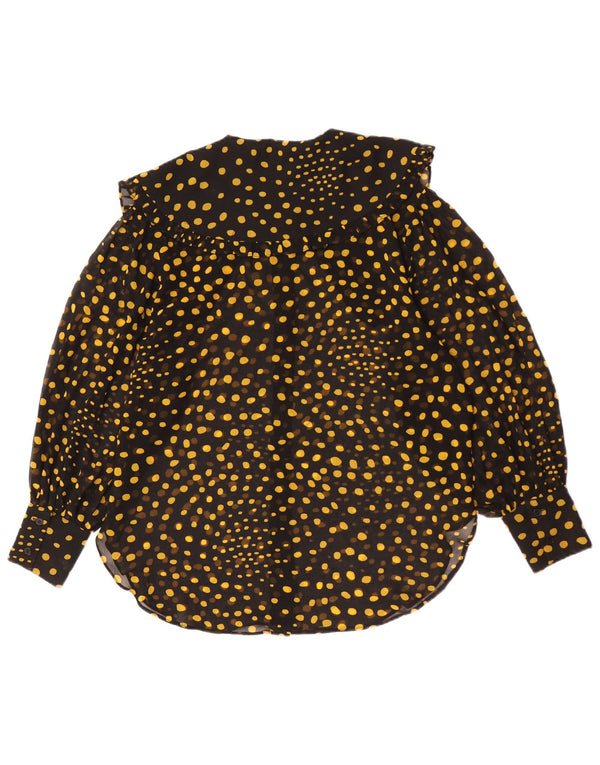 Topshop Camicetta oversize da donna UK 10 Small Poliestere maculato nero