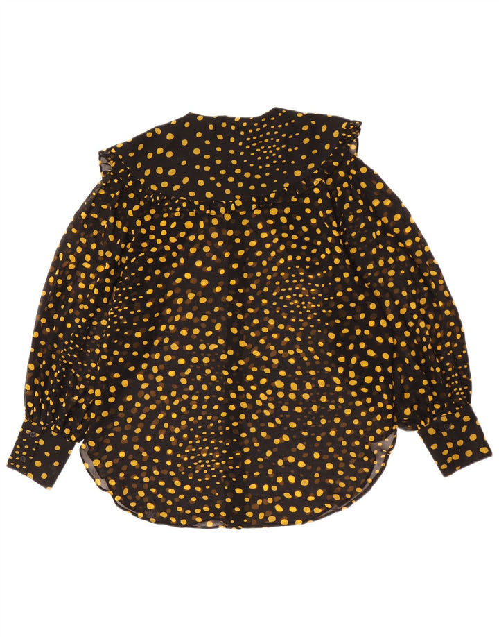 Topshop Camicetta oversize da donna UK 10 Small Poliestere maculato nero