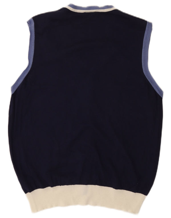 Maglione cardigan senza maniche da uomo Brooksfield IT 54 XL Blu navy Colourblock