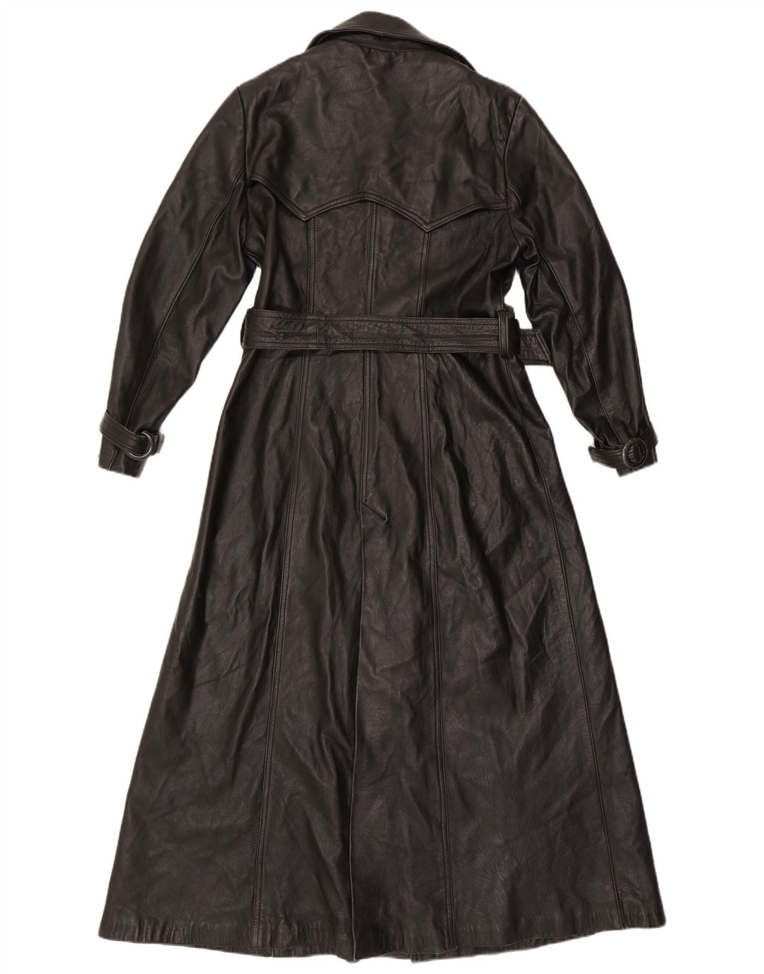 Cappotto in pelle vintage da donna UK 16 grande nero