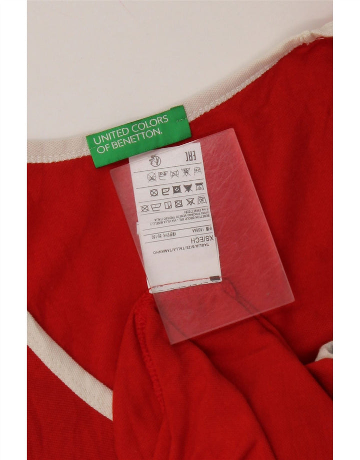 BENETTON Canottiera grafica da uomo XS in cotone color block rosso