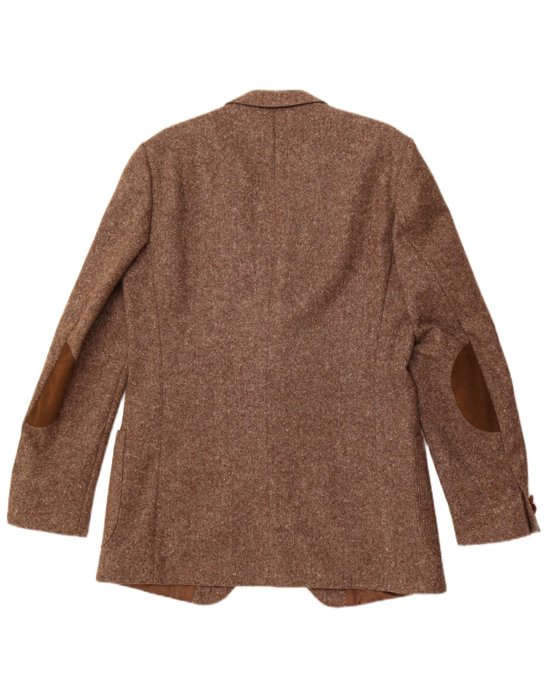 Giacca blazer da uomo a 2 bottoni VINTAGE UK 38 Lana nuova screziata marrone medio