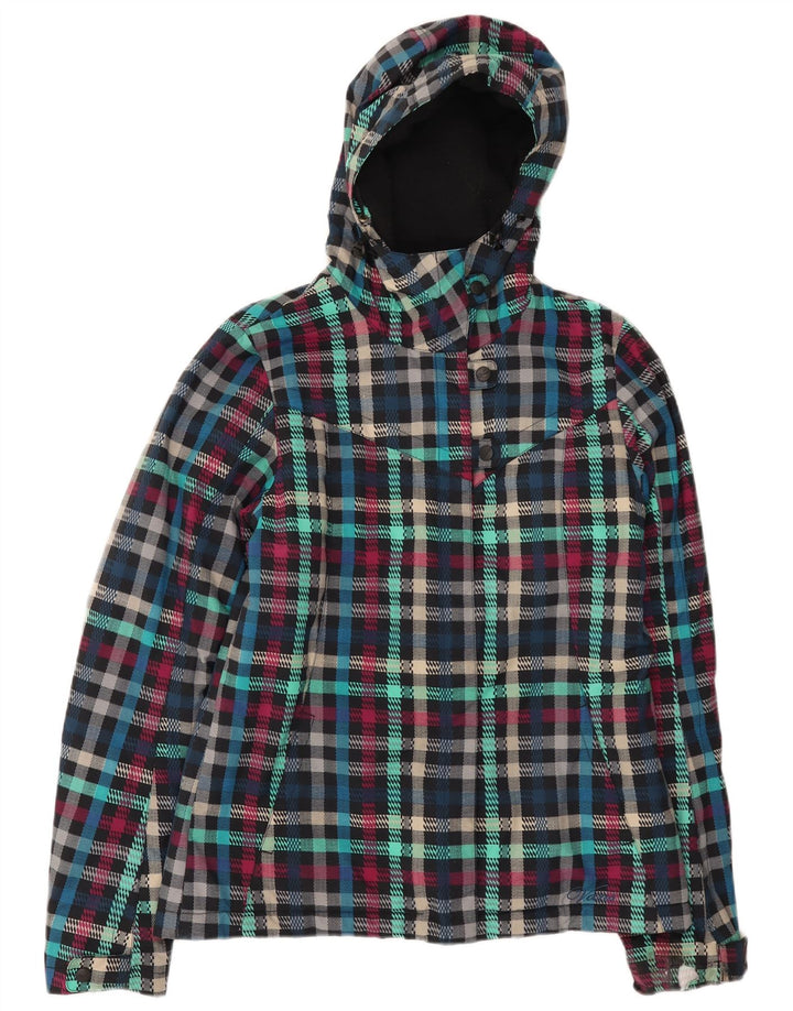 Vans Womens Hooded Windbreaker Jacket UK 16 Large Multicoloured Plaid Nylon