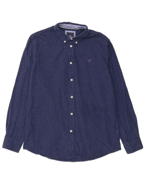 Crew Clothing Mens Flannel Shirt XL Navy Blue Cotton