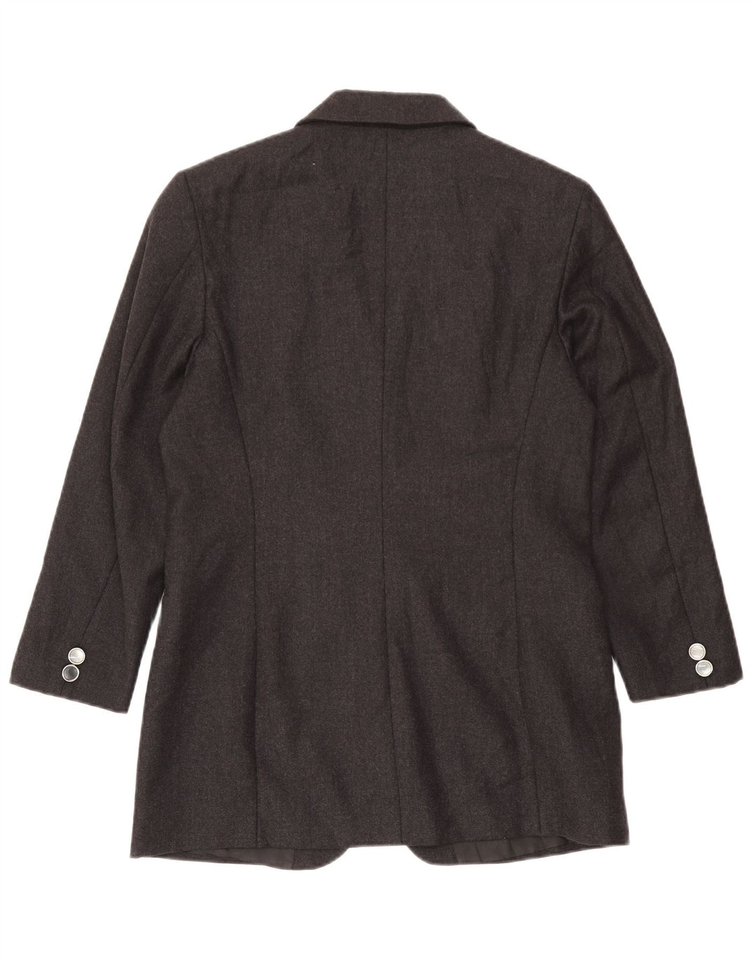 Giacca blazer vintage da donna a 3 bottoni con linea lunga UK 14 Grigio medio