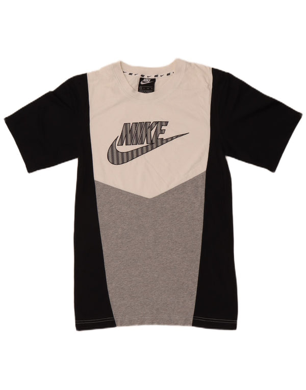 T-shirt grafica da uomo Nike Top XS in cotone color block nero