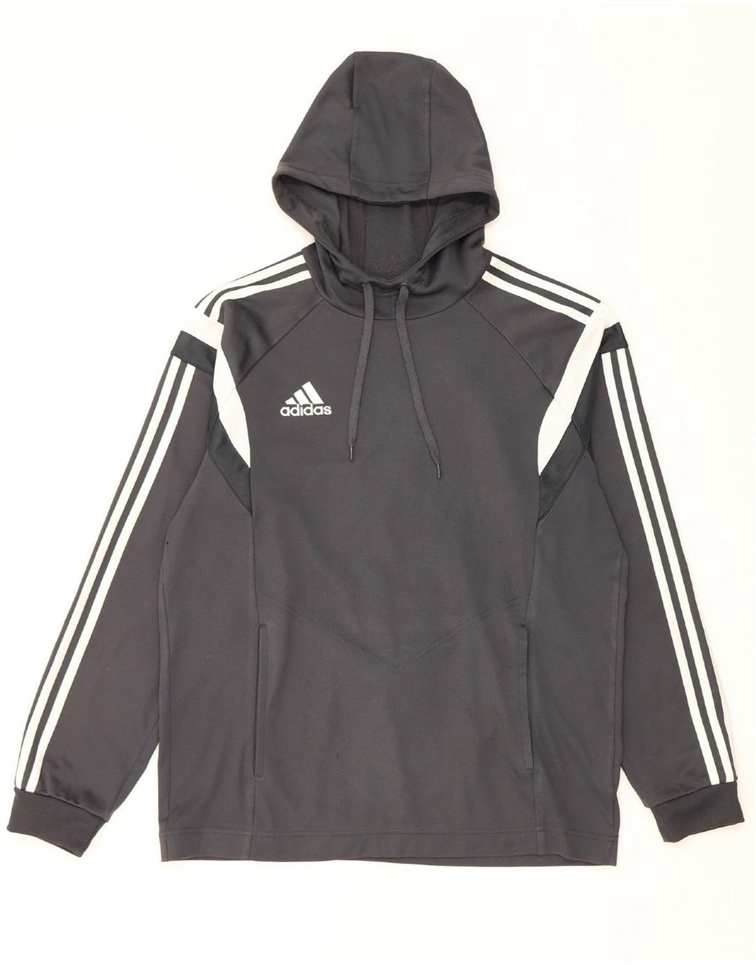 Maglione con cappuccio da uomo ADIDAS grigio medio color block