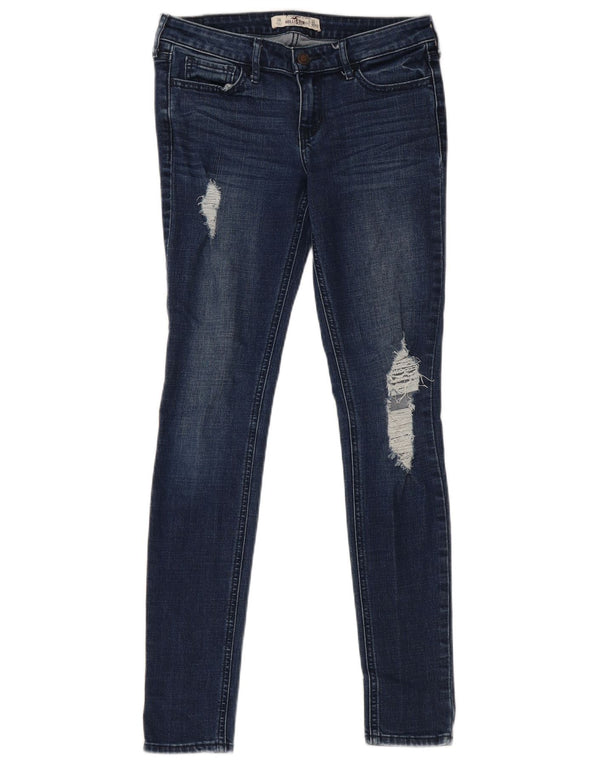 Jeans skinny effetto invecchiato HOLLISTER da donna W26 L31 cotone blu navy