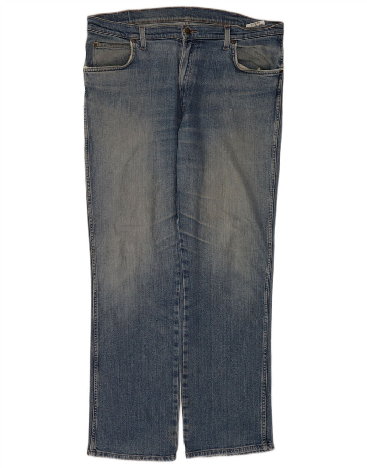 Jeans dritti da uomo Wrangler vestibilità regolare W38 L32 cotone blu