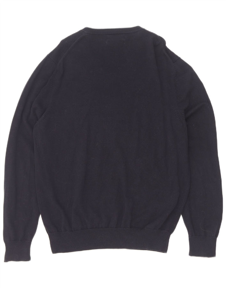 Maglione da uomo con scollo a V Marks & Spencer grande in cotone blu navy