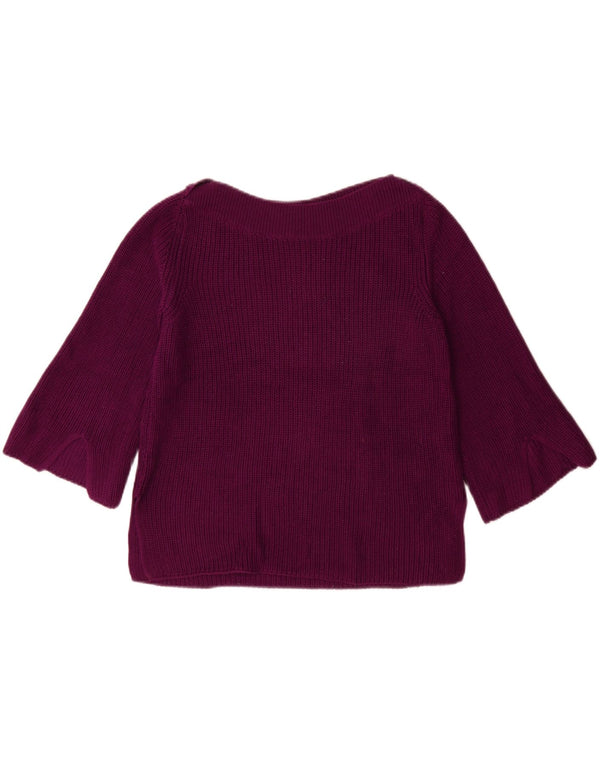 Massimo Dutti Maglione da donna con scollo a barca con maniche a 3/4 UK 10 Piccolo marrone