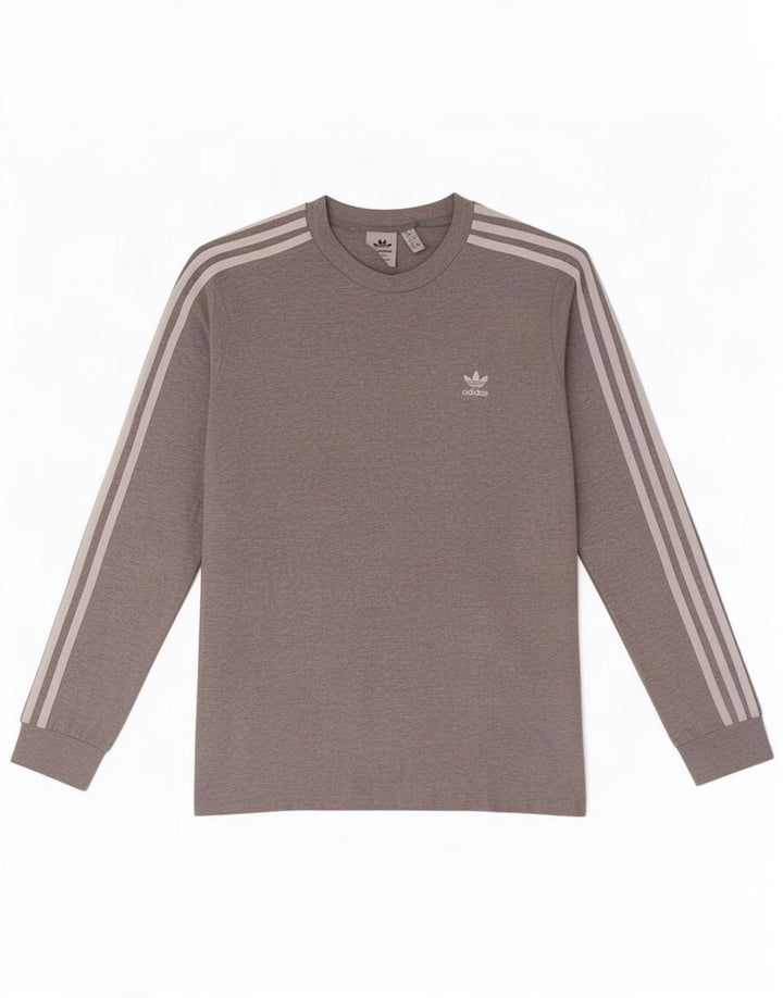 Top Adidas da donna a manica lunga UK 12 in cotone grigio medio