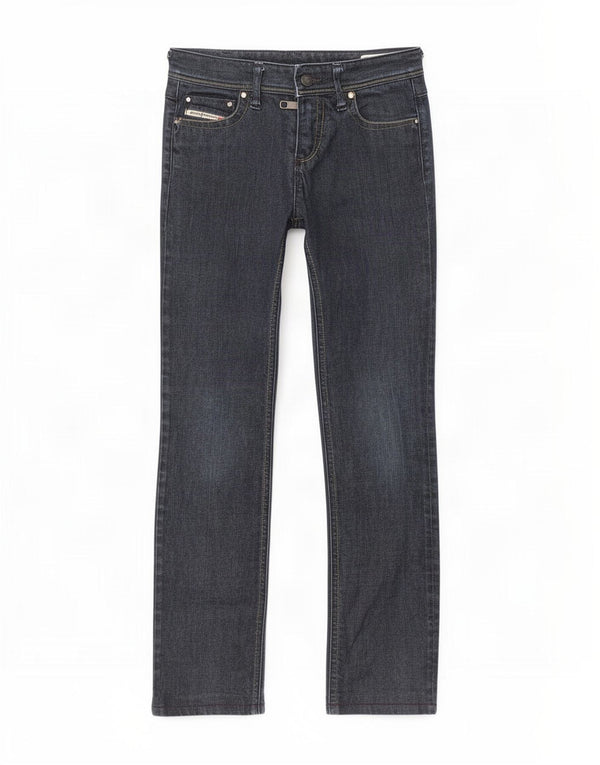 Jeans dritti Lowky a vita bassa da donna Diesel W25 L32 cotone blu navy