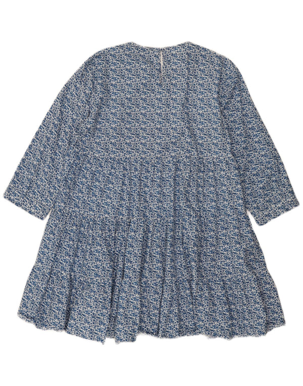 Abito a strati con maniche a 3/4 da donna Zara UK 18 XL in cotone floreale blu