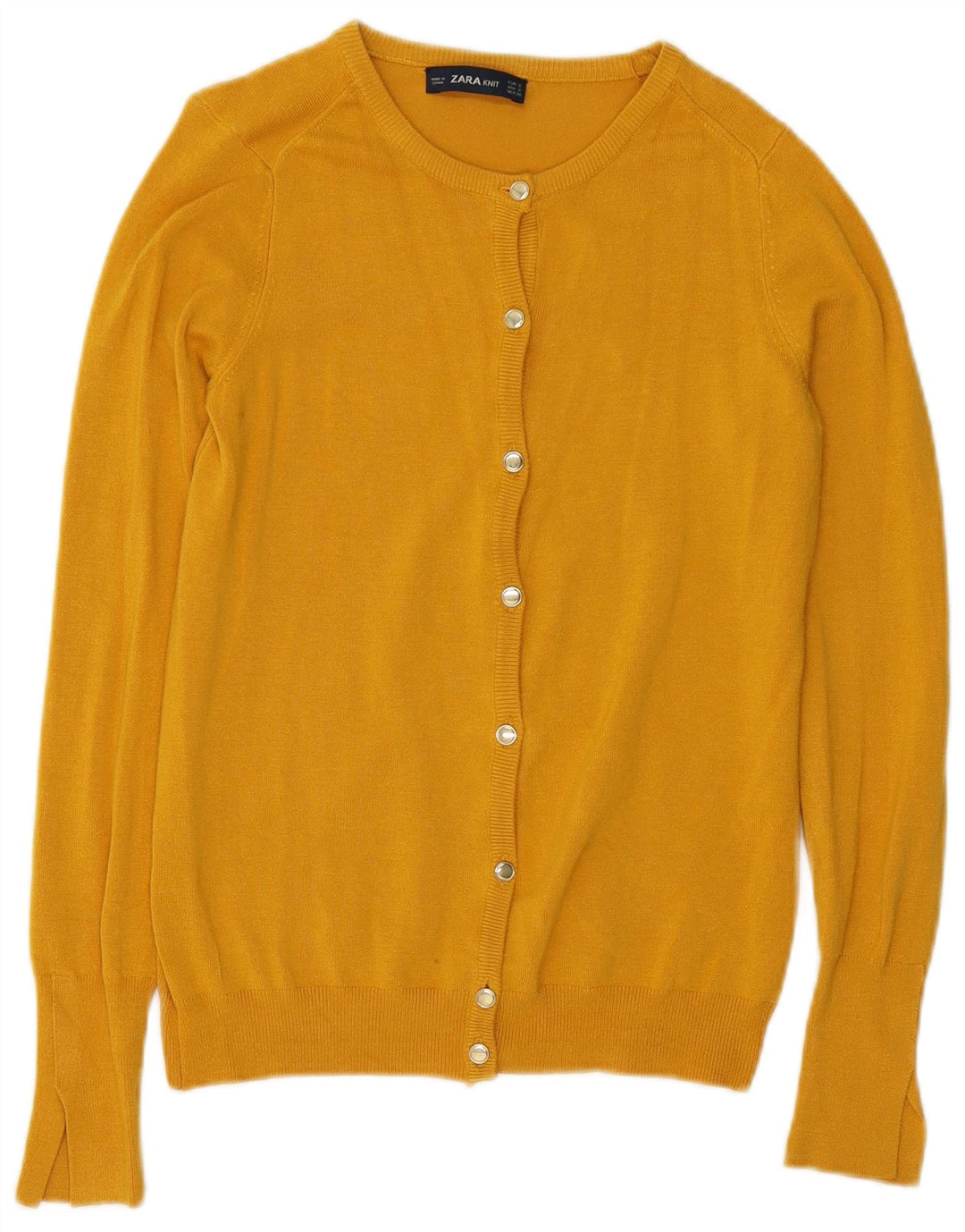 Maglione Cardigan Da Donna ZARA UK 10 Piccolo Giallo