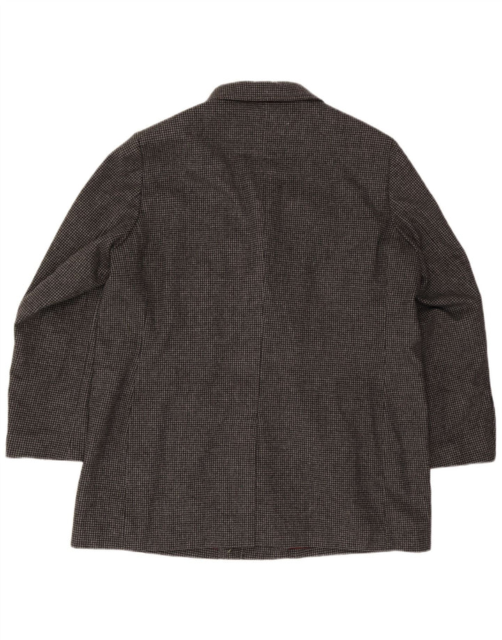 Cappotto da uomo Marks & Spencer UK 46 3XL Poliestere pied de poule grigio