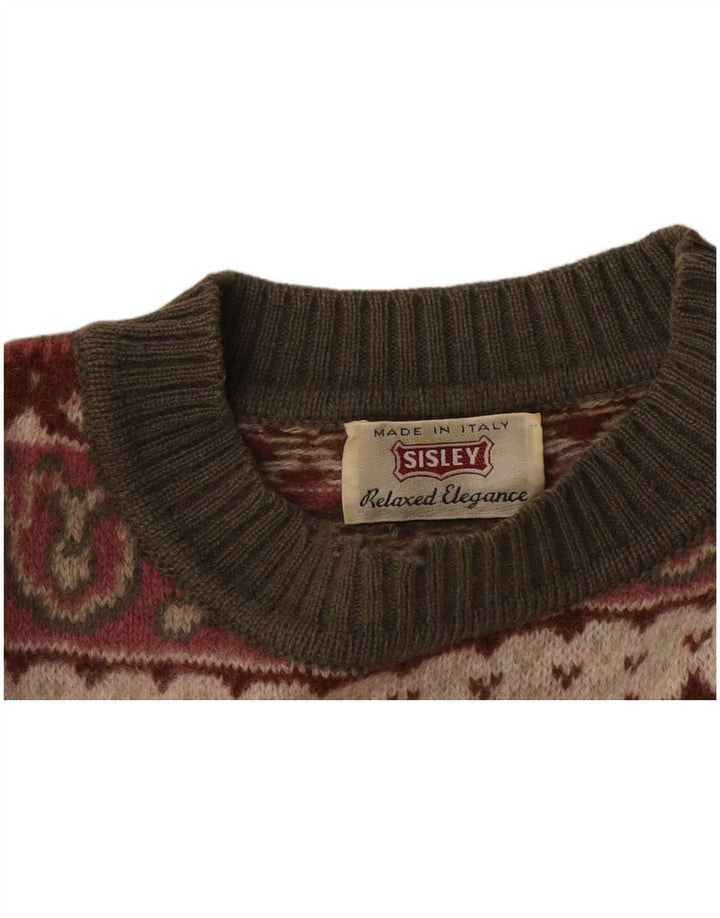 Maglione maglione girocollo da uomo Sisley XL multicolore Fair Isle