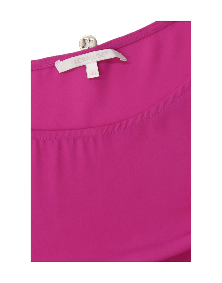 KORALLINE Womens 3/4 Sleeve Blouse Top IT 44 Medium Pink Polyester