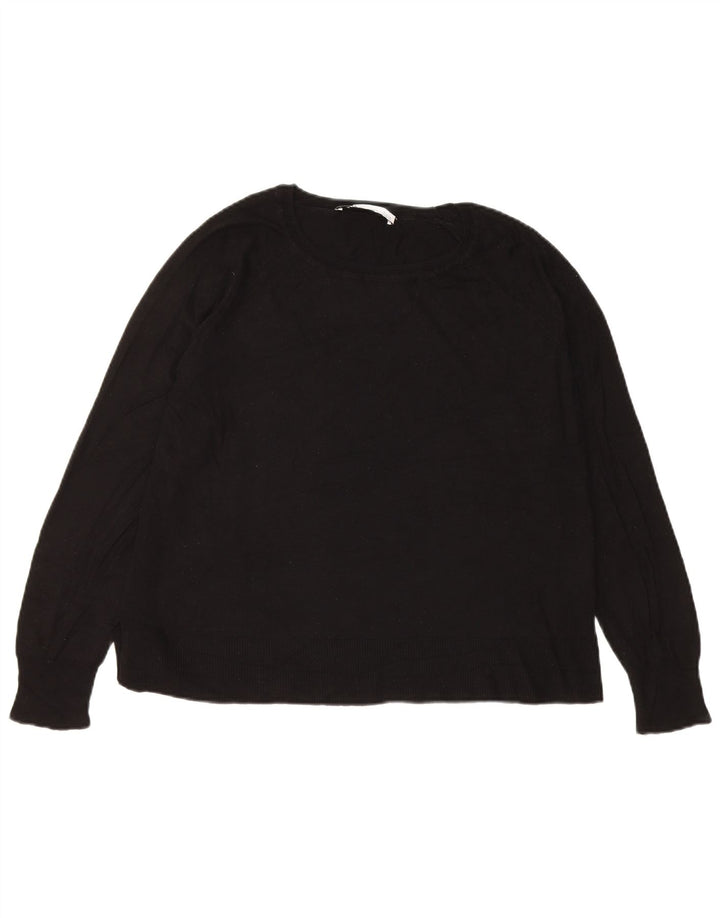 Maglione maglione con scollo a barca da donna Zara UK 14 medio nero
