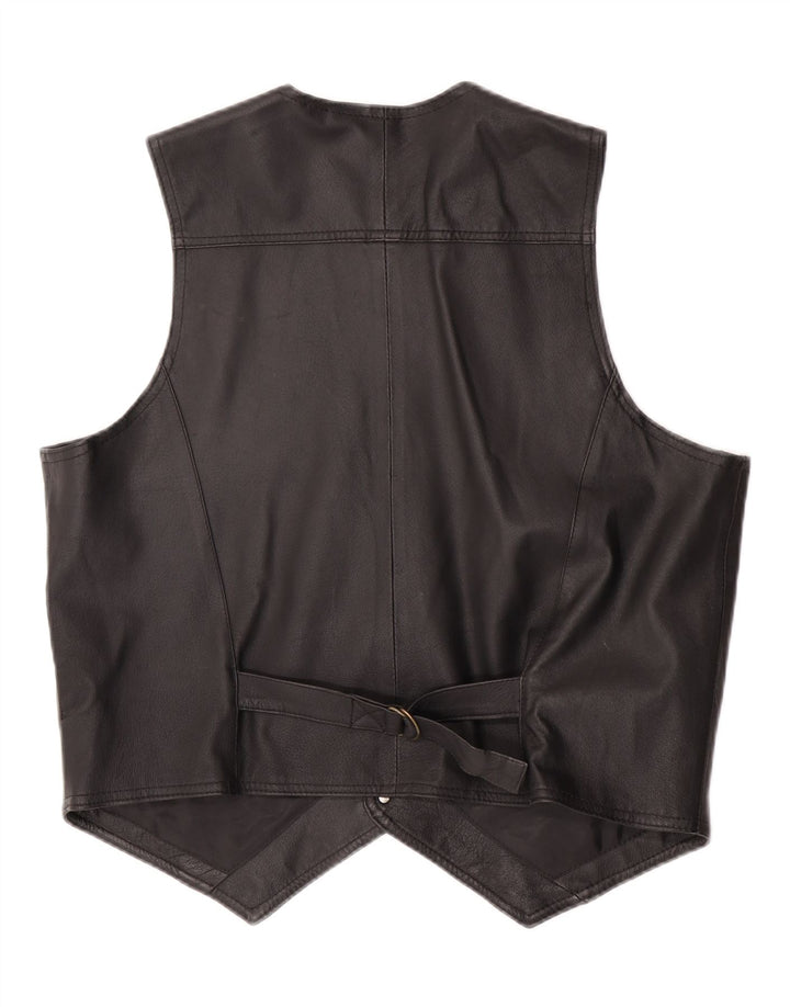 Gilet in pelle da uomo John F Gee grande in pelle nera