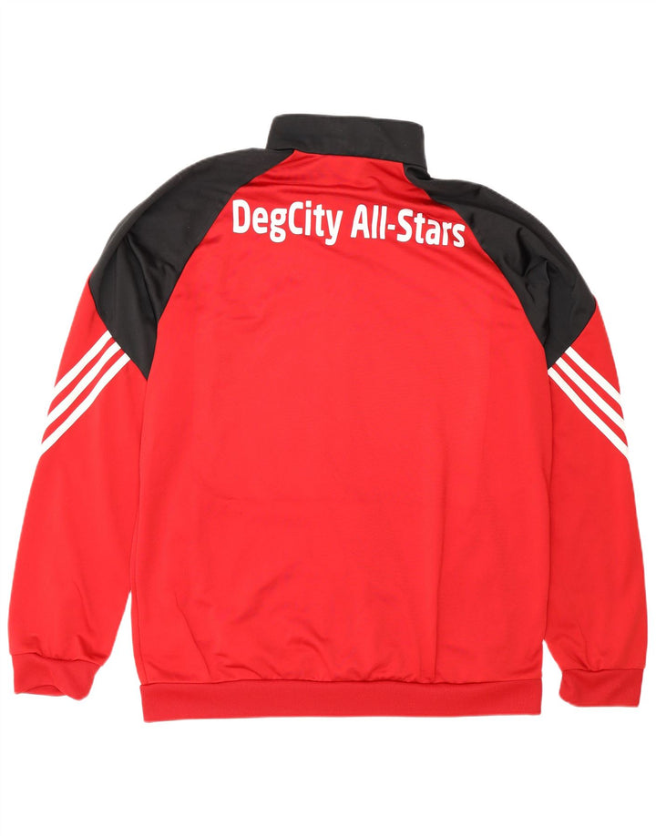Adidas Giacca da uomo con grafica grafica Giacca grande in poliestere color block rosso