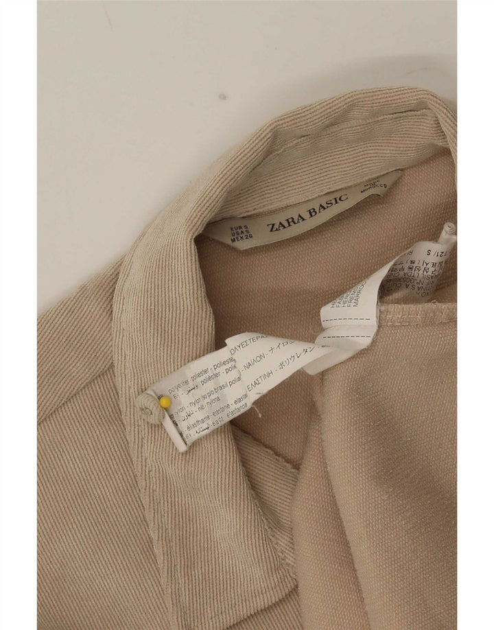 Camicia oversize da donna Zara UK 10 piccola in poliestere beige