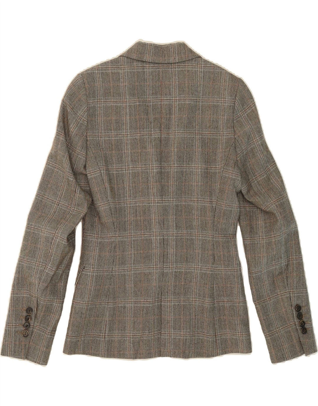 MASSIMO DUTTI Womens 1 Button Blazer Jacket EU 38 Small Grey Check Cotton Vintage Massimo Dutti and Second-Hand Massimo Dutti from Messina Hembry 