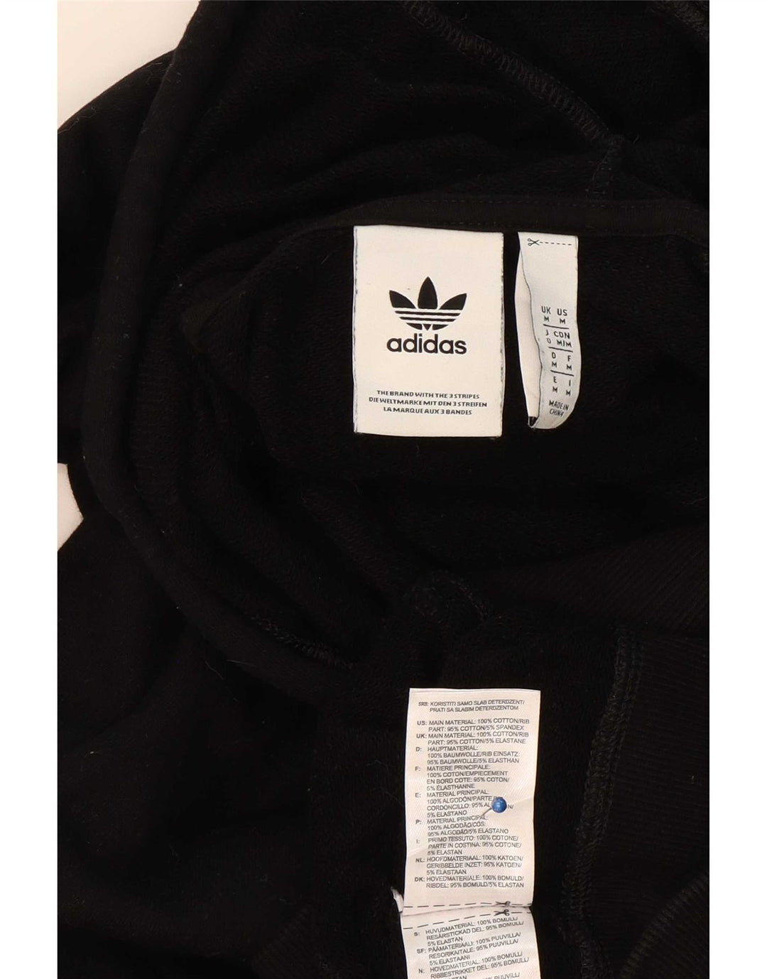 Felpa con cappuccio da uomo Adidas Medium in cotone nero