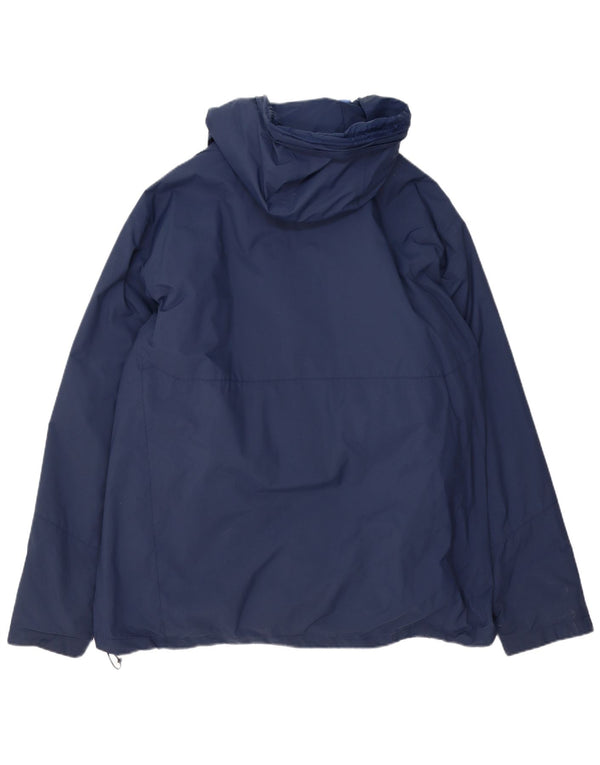 Giacca a vento con cappuccio Columbia Omni-Tech da uomo UK 44 2XL Nylon blu navy