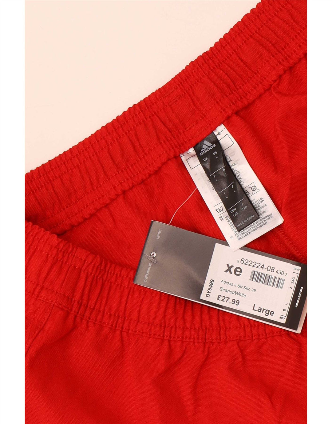 Pantaloncini sportivi Adidas da uomo grandi in poliestere rosso