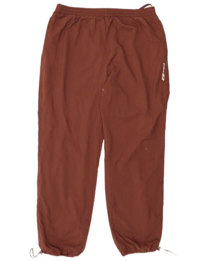 REEBOK Mens Tracksuit Trousers Joggers Large Maroon