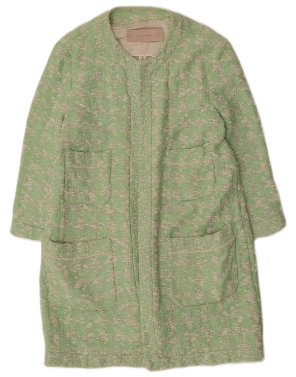 Soprabito da donna Zara UK 14 cotone pied de poule verde medio