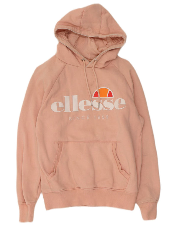 Maglione con cappuccio grafico da donna Ellesse UK 10 piccolo cotone rosa