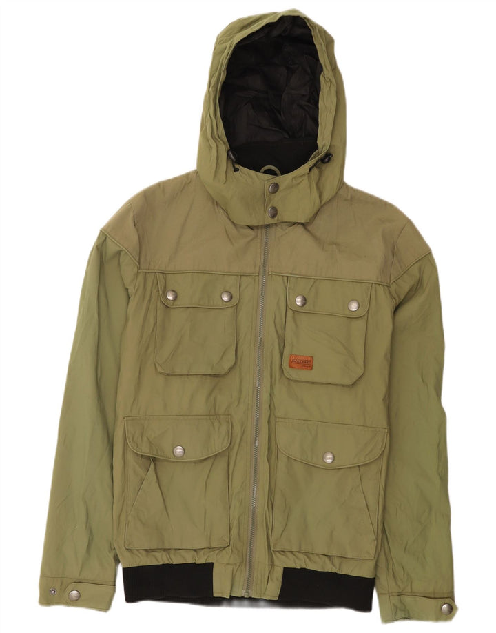 Giacca multiuso con cappuccio da uomo Jack & Jones UK 38 nylon kaki medio