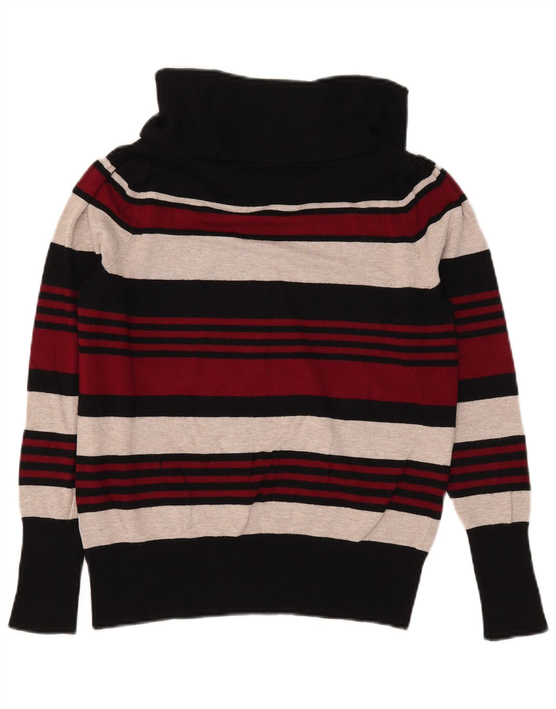 Maglione maglione a collo alto da donna Marks & Spencer UK 16 grandi strisce rosse