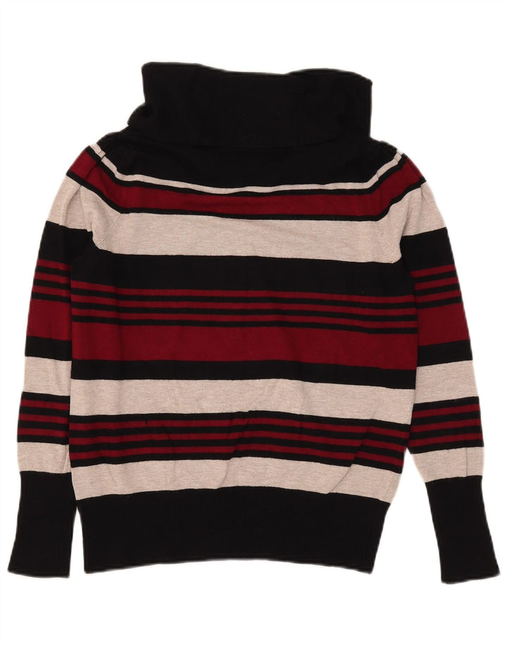 Maglione maglione a collo alto da donna Marks & Spencer UK 16 grandi strisce rosse