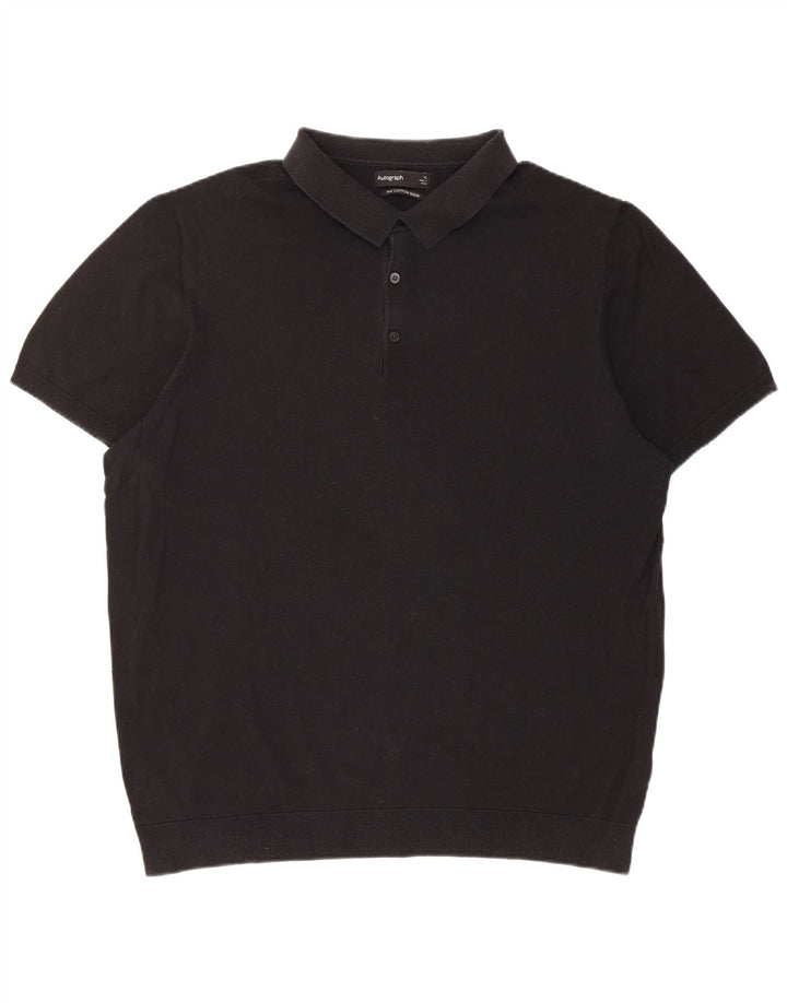 Polo da uomo Marks & Spencer XL in seta nera