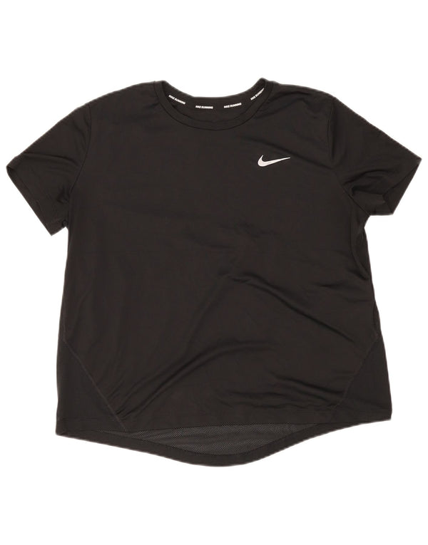 T-shirt da donna Nike Dri Fit Top UK 16 grande poliestere nero