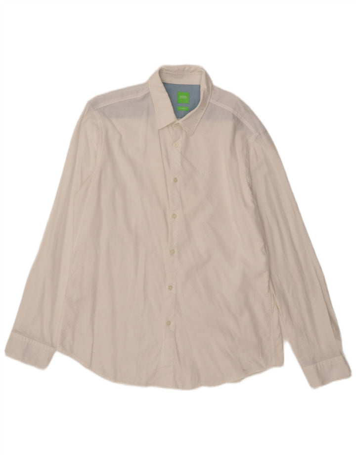 Camicia da uomo Hugo Boss Modern Fit XL in cotone bianco