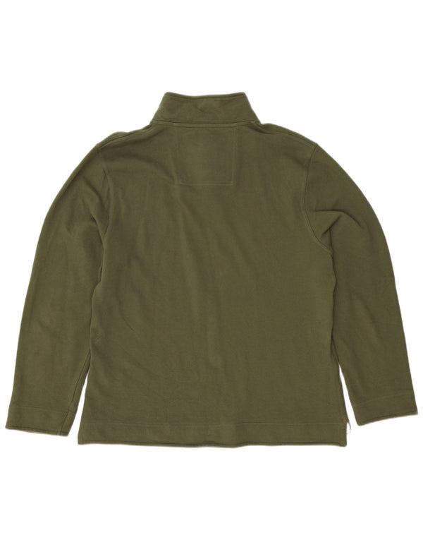 Crew Clothing Felpa con collo con zip da uomo Maglione XL Cotone kaki