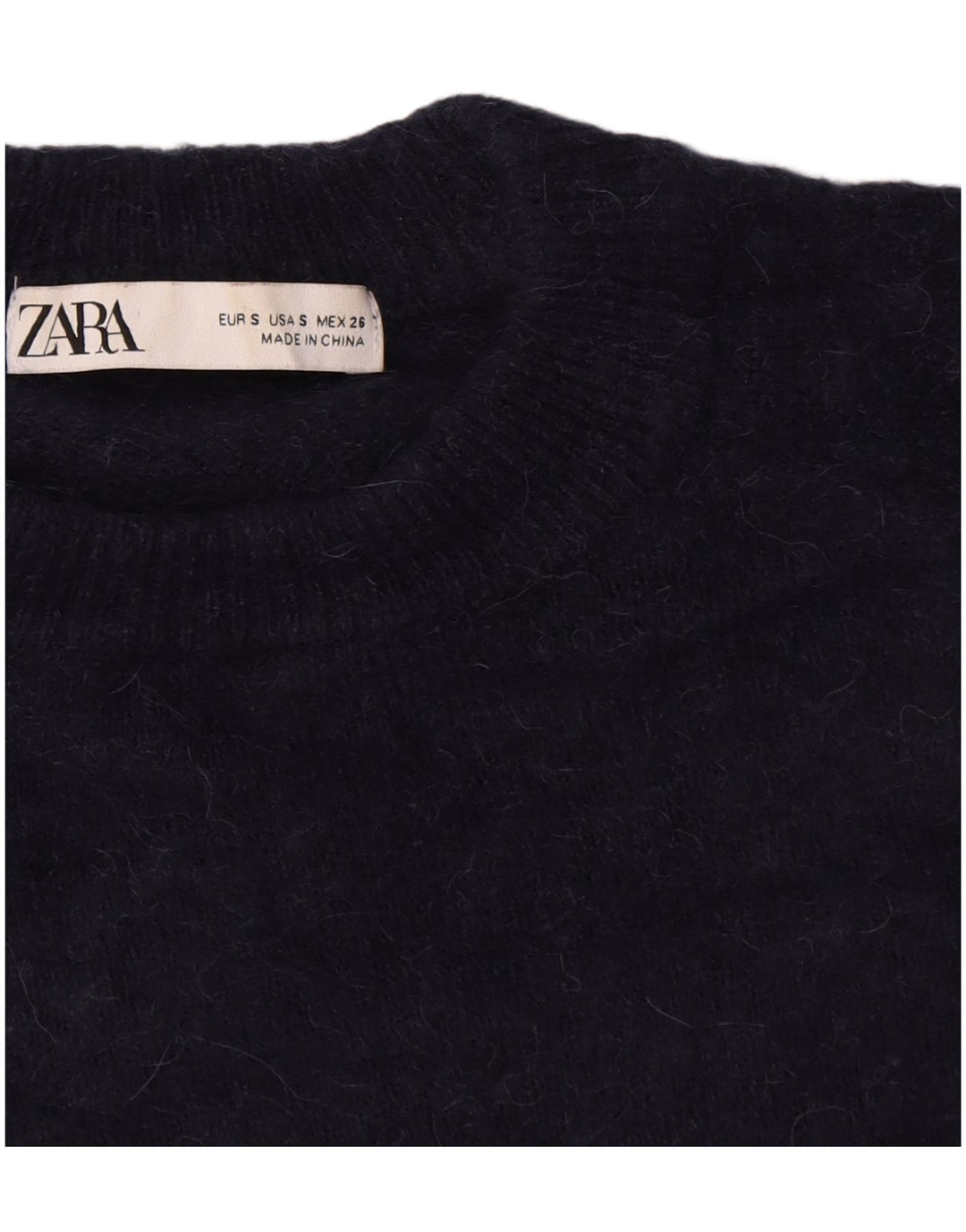 Maglione maglione girocollo oversize da donna Zara UK 10 piccolo blu navy