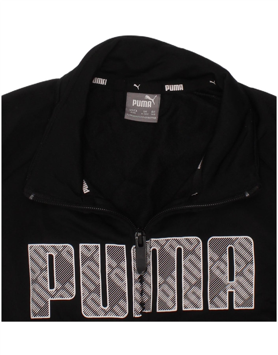 Top della tuta grafica da ragazzo Puma 9-10 anni in poliestere nero