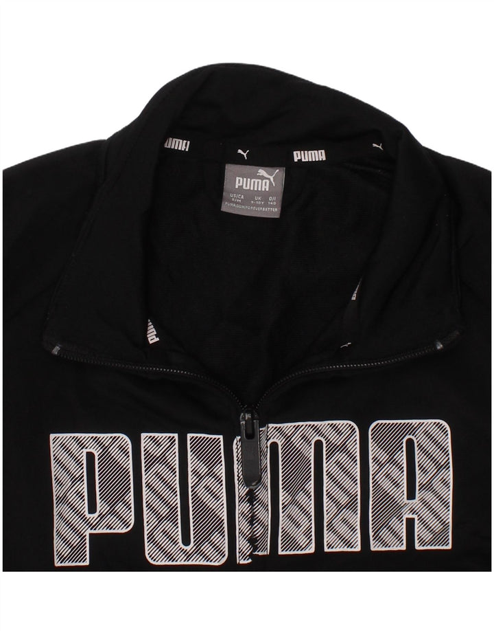 Top della tuta grafica da ragazzo Puma 9-10 anni in poliestere nero