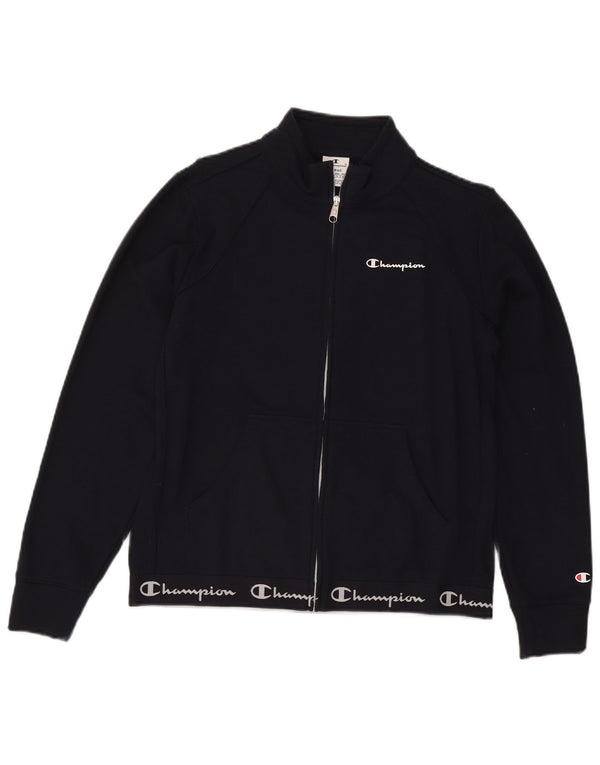 Giacca da ginnastica con grafica da donna Champion UK 16 Large in cotone blu navy