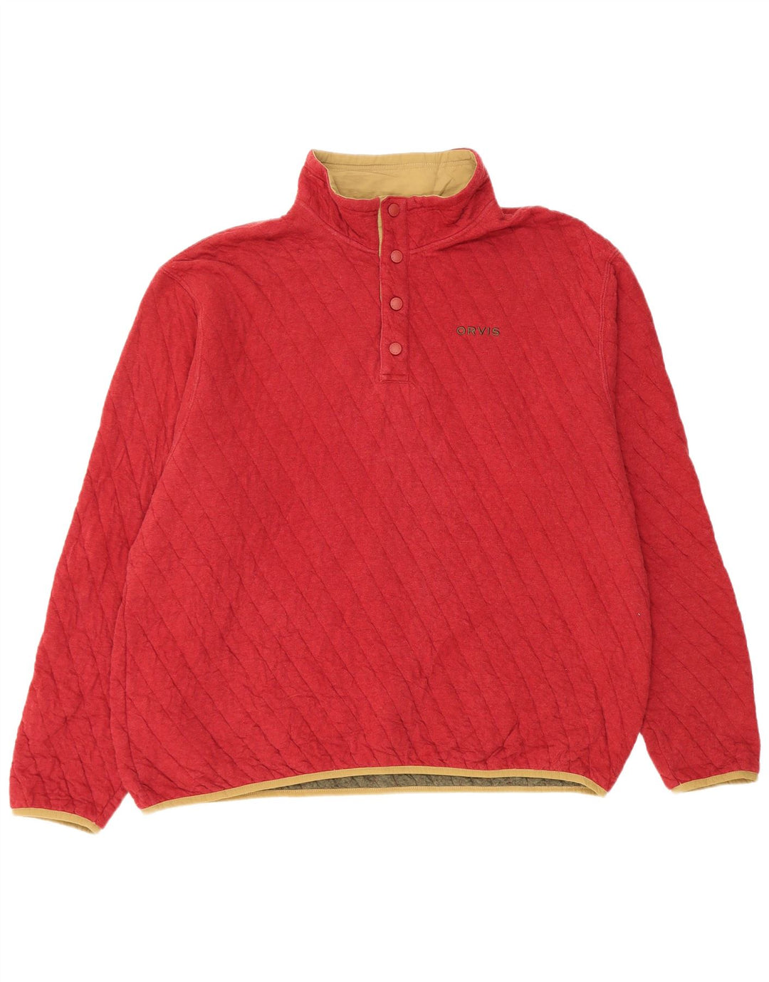 Felpa da uomo Orvis con collo abbottonato, XL, cotone rosso