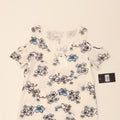 MARC ANGELO Womens Off Shoulder Top UK 8 Small White Floral Polyester Vintage Marc Angelo and Second-Hand Marc Angelo from Messina Hembry 