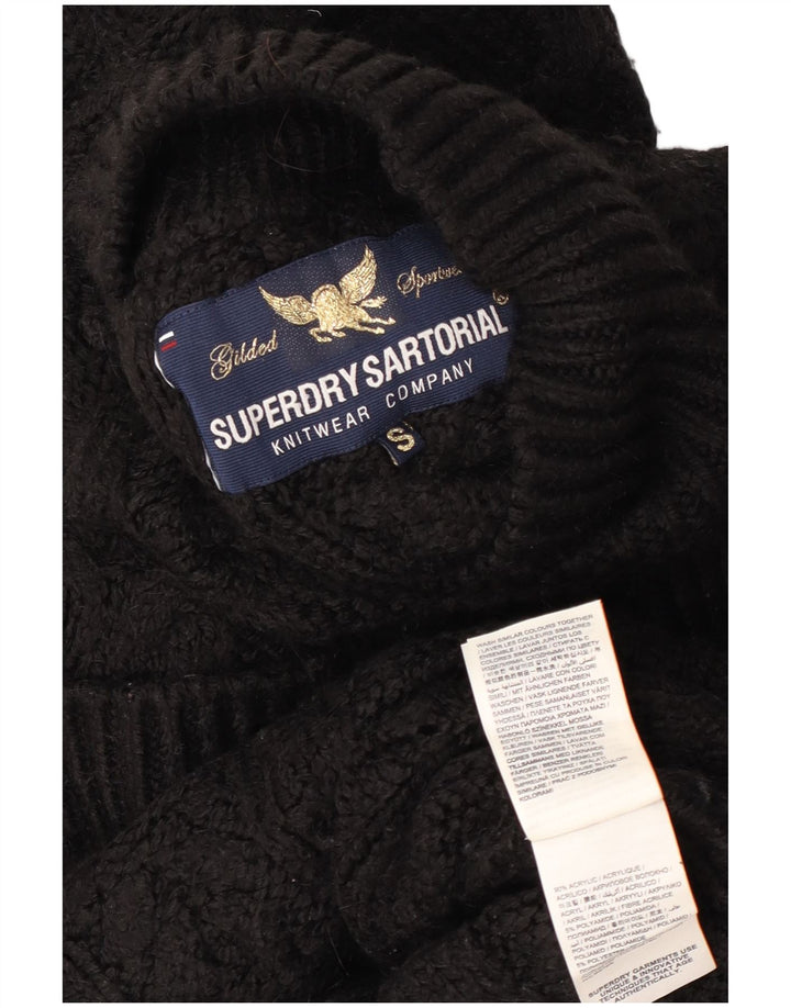 Maglione maglione oversize da donna con collo a tartaruga Superdry UK 10 piccolo nero