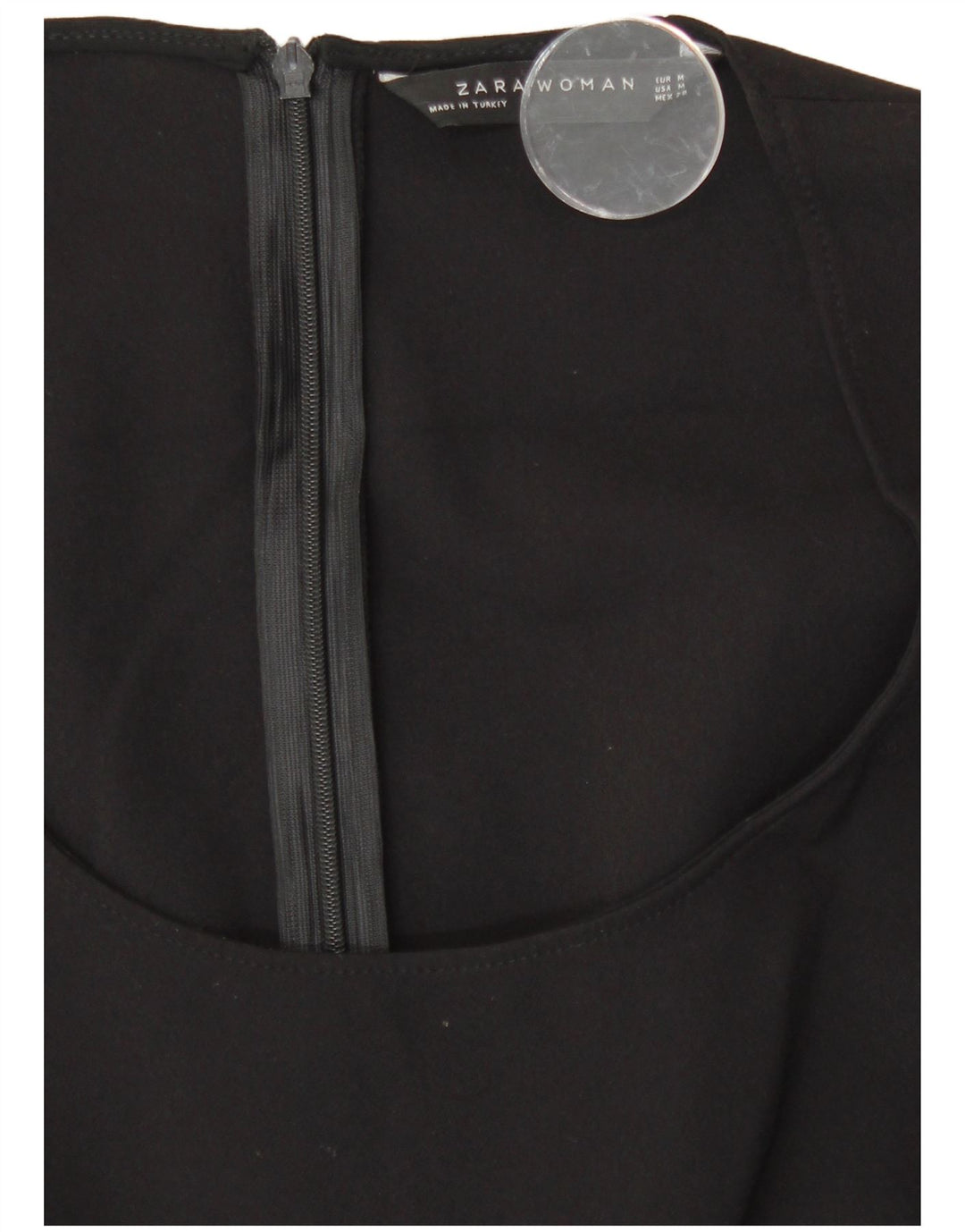Abito aderente senza maniche da donna Zara UK 12 poliestere nero medio