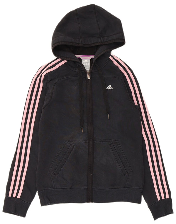 Felpa con cappuccio e zip Adidas Climalite da donna UK 4/6 XS Nera